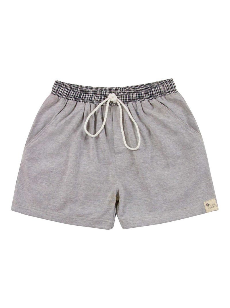 Short de Bain   Vichy   SWIMBOY - 'LA FAUTE A VOLTAIRE' Gris - Kiabi
