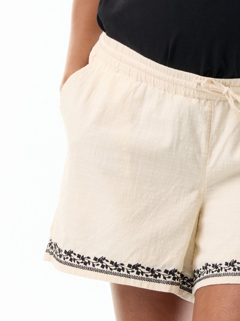 Short de grossesse brodé Blanc - Kiabi