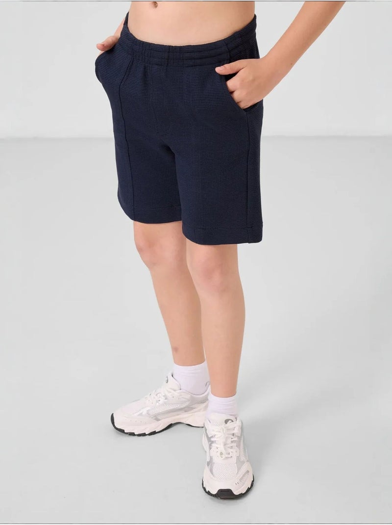 Short de jeunesse en coton mélangé tommy Bleu marine - Kiabi