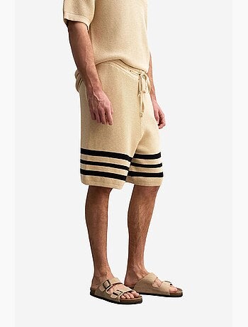 Short de jogging en coton à rayures pour homme giesto