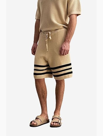 Short de jogging en coton à rayures pour homme giesto