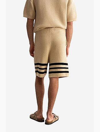 Short de jogging en coton à rayures pour homme giesto