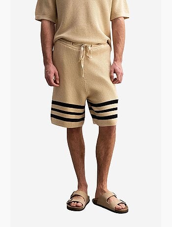 Short de jogging en coton à rayures pour homme giesto