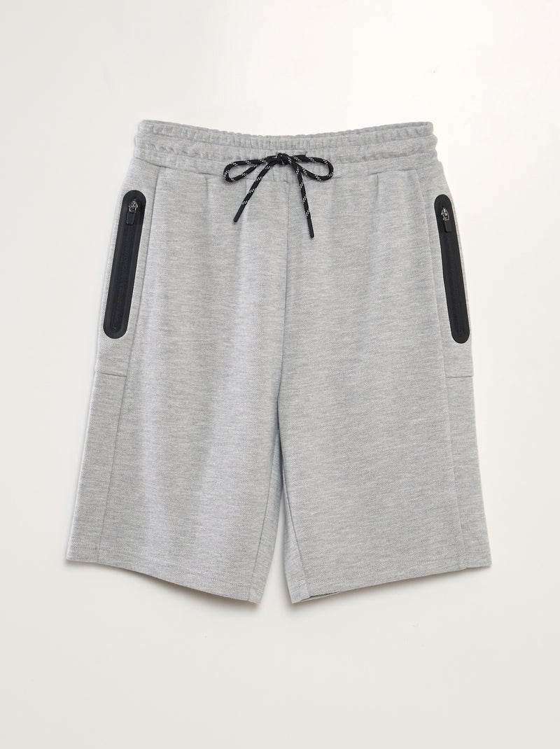 Short de jogging en piqué de coton Gris - Kiabi