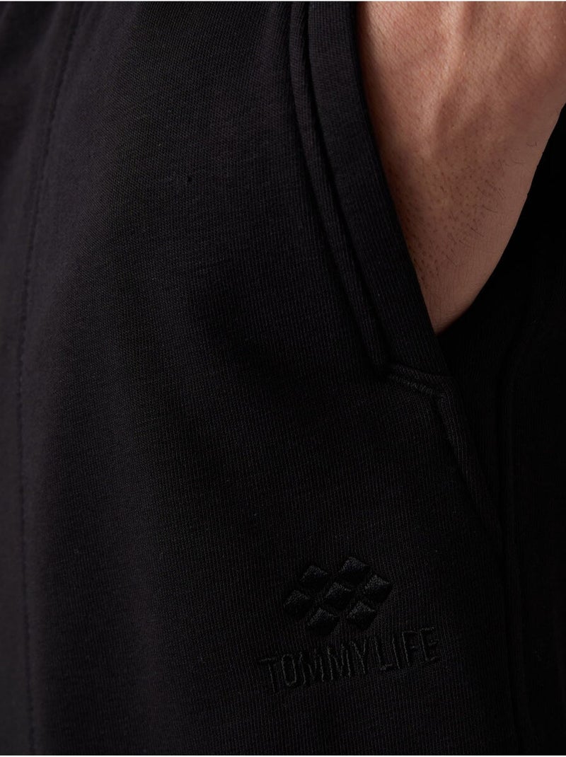 Short de jogging homme en maille tommy Noir - Kiabi