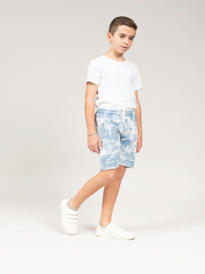 Short de jogging tie and dye 'Deeluxe' Bleu ciel - Kiabi