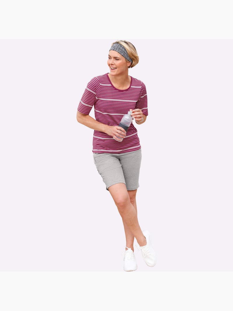 Short De Loisirs Matière Sweat - Taille Standard - Witt Gris chiné - Kiabi