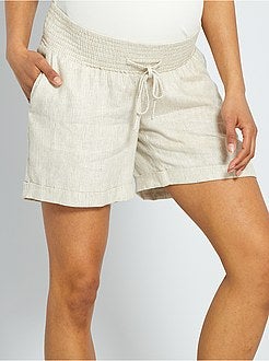 Short de maternité en lin - Kiabi
