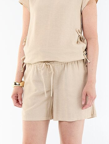 Short de maternité en lin imprimé