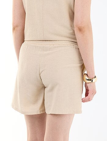 Short de maternité en lin imprimé