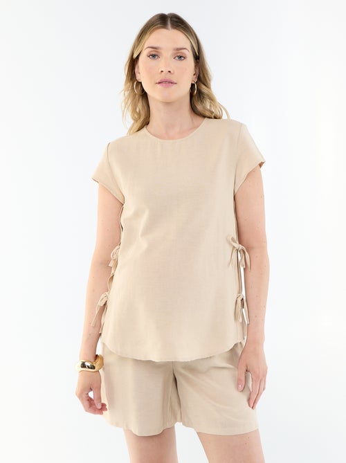 Short de maternité en lin imprimé - Kiabi Short de maternité en lin imprimé - Kiabi