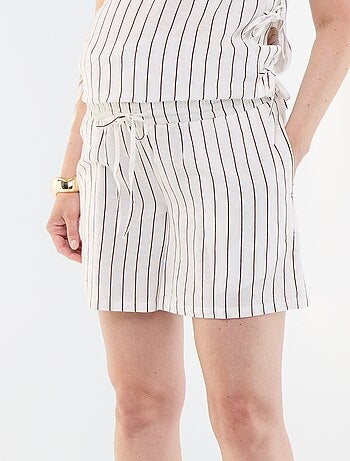 Short de maternité en lin imprimé