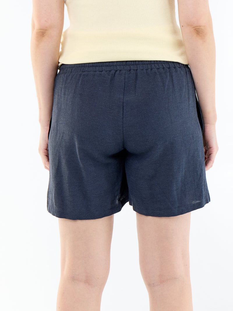 Short de maternité en lin imprimé Bleu - Kiabi