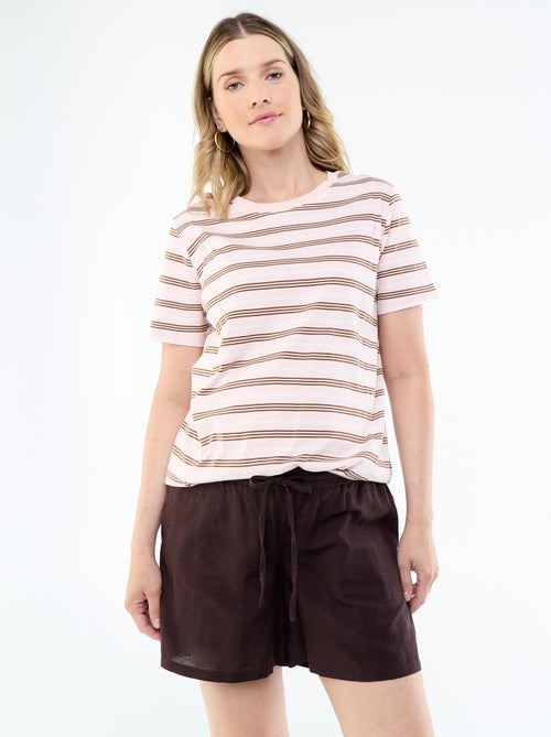 Short de maternité en lin imprimé - Kiabi Short de maternité en lin imprimé - Kiabi