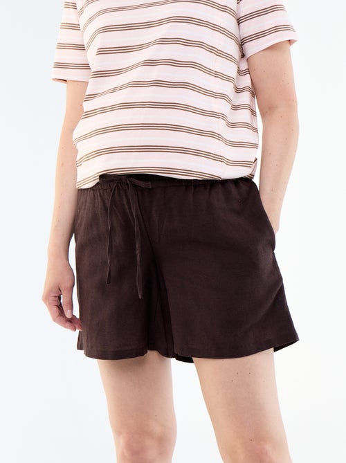 Short de maternité en lin imprimé - Kiabi Short de maternité en lin imprimé - Kiabi