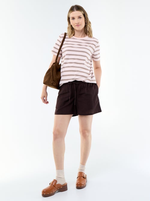 Short de maternité en lin imprimé - Kiabi Short de maternité en lin imprimé - Kiabi