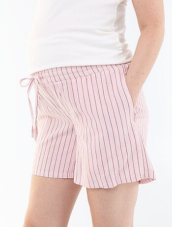 Short de maternité en lin imprimé