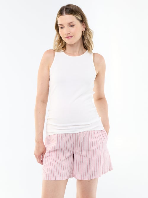 Short de maternité en lin imprimé - Kiabi Short de maternité en lin imprimé - Kiabi