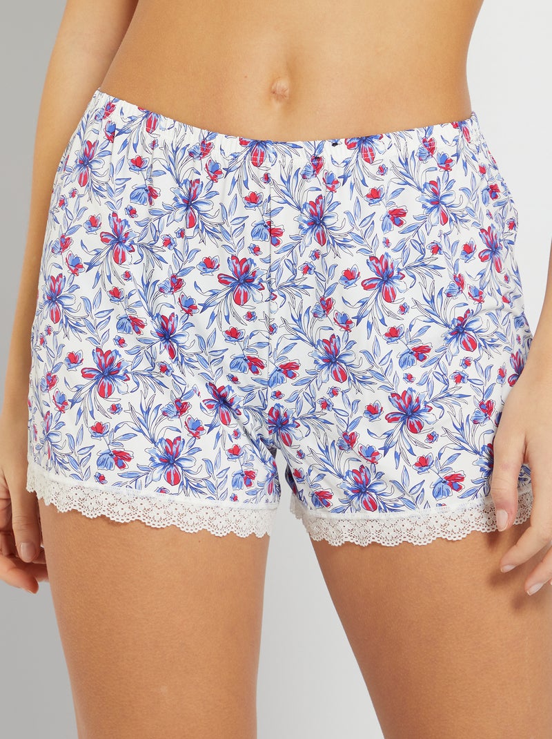 Short de nuit 'Envie de Lingerie' blanc imprimé - Kiabi