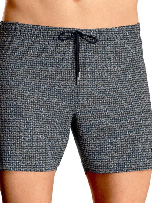 Short de plage bleu avec ceinture élastique + cordon de serrage - Kiabi