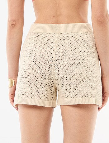 Short de plage en maille crochet