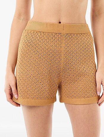 Short de plage en maille crochet