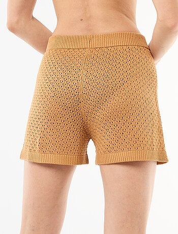 Short de plage en maille crochet