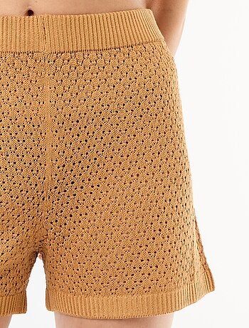 Short de plage en maille crochet