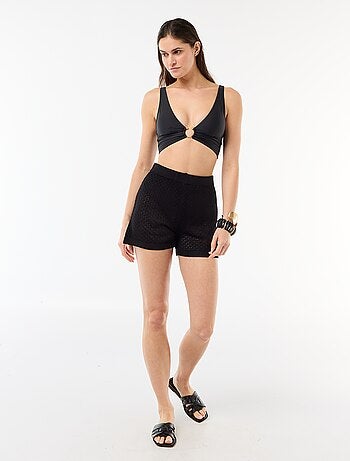 Short de plage en maille crochet