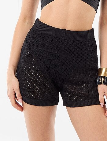 Short de plage en maille crochet