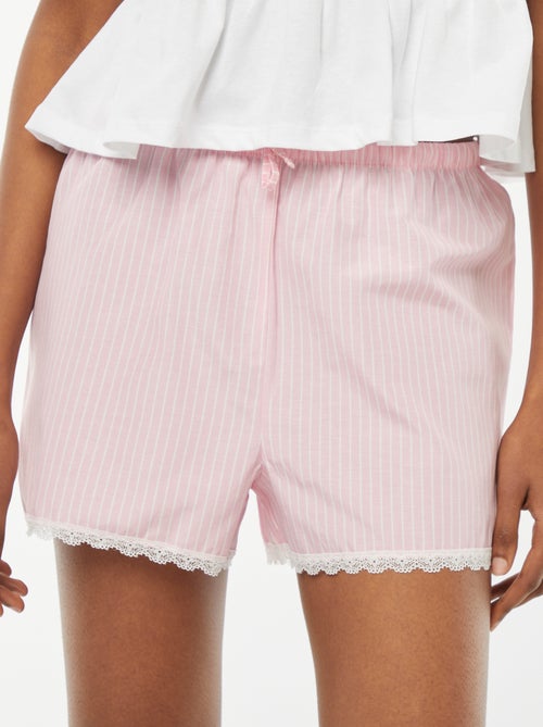 Short de pyjama avec base en dentelle - Kiabi