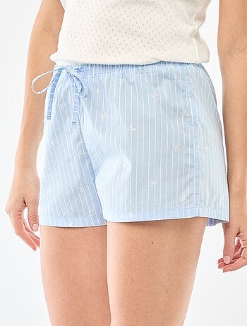 Short de pyjama en popeline