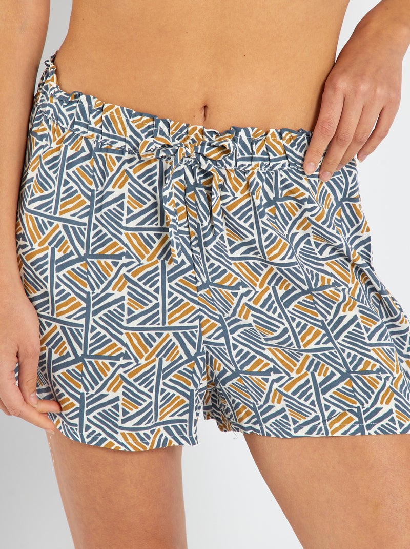 Short de pyjama imprimé Gris bleu imprimé - Kiabi