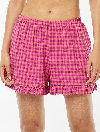 Short de pyjama vichy et base volantée