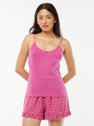 Short de pyjama vichy et base volantée