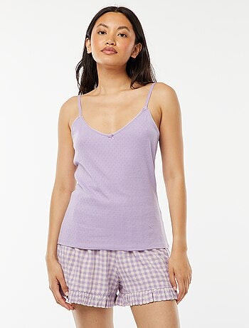 Short de pyjama vichy et base volantée
