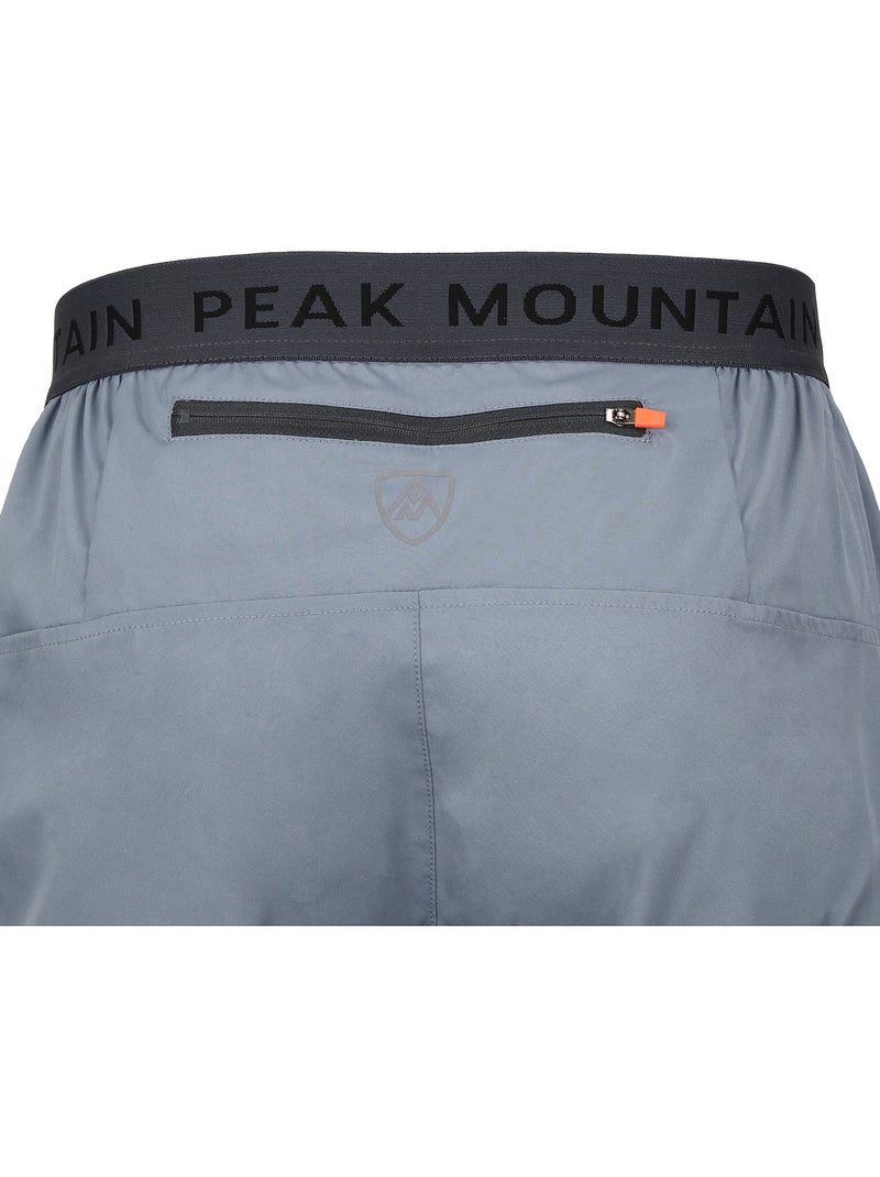 SHORT DE RUNNING TRAIL CRAN HOMME - PEAK MOUNTAIN Bleu gris - Kiabi