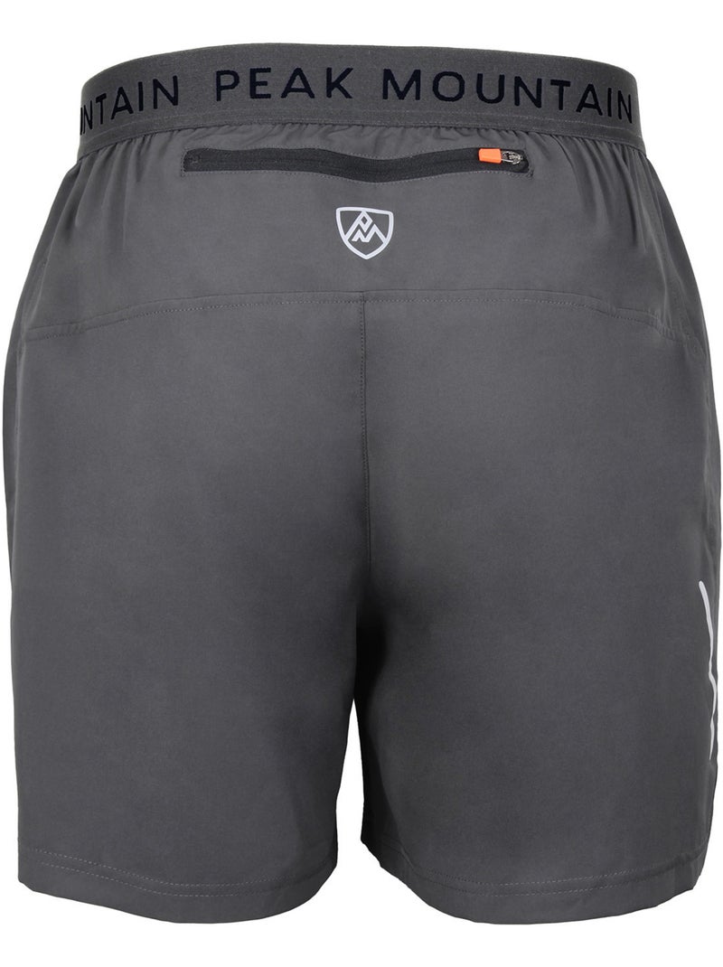 SHORT DE RUNNING TRAIL CRAN HOMME - PEAK MOUNTAIN gris anthracite - Kiabi