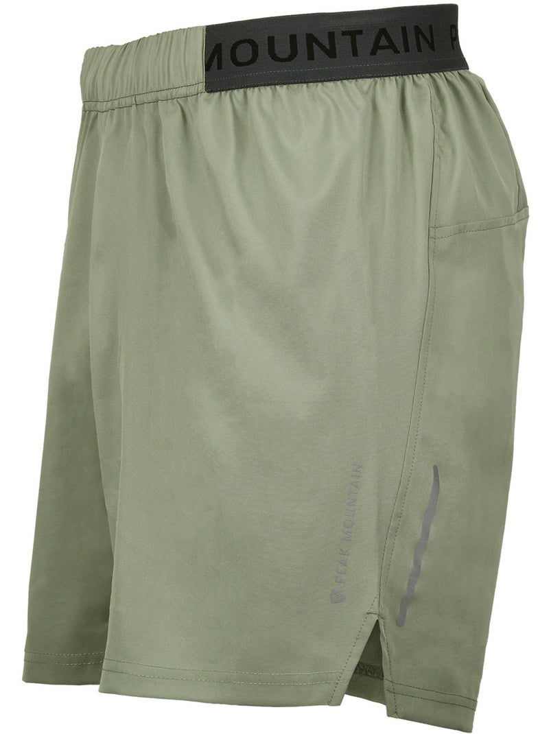 SHORT DE RUNNING TRAIL CRAN HOMME - PEAK MOUNTAIN Kaki - Kiabi