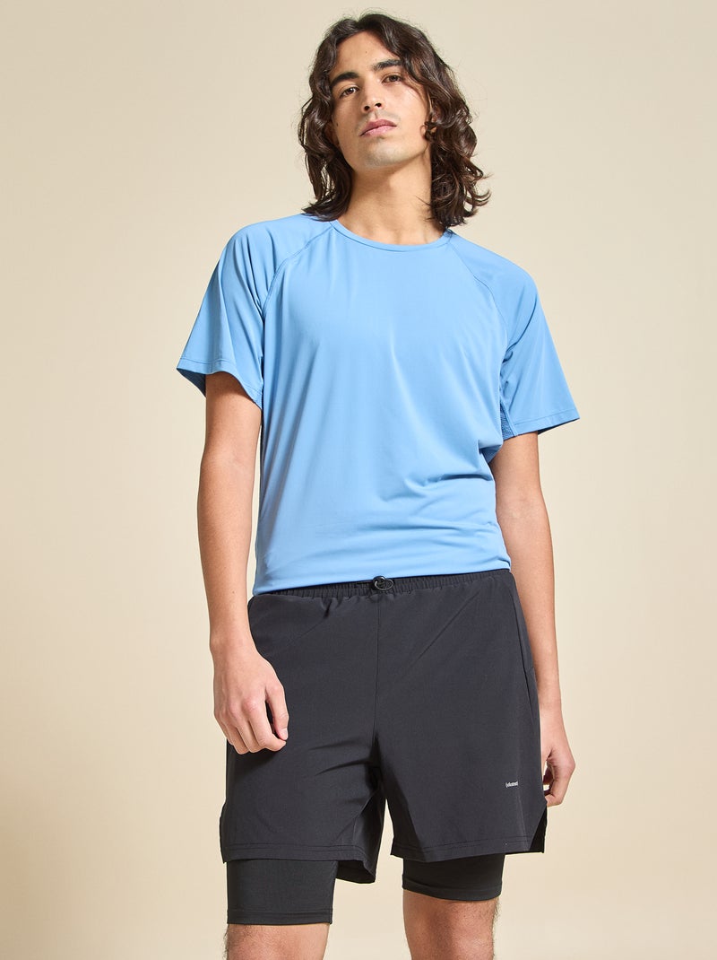 Short de sport 2 en 1 - (ekstract) Noir - Kiabi