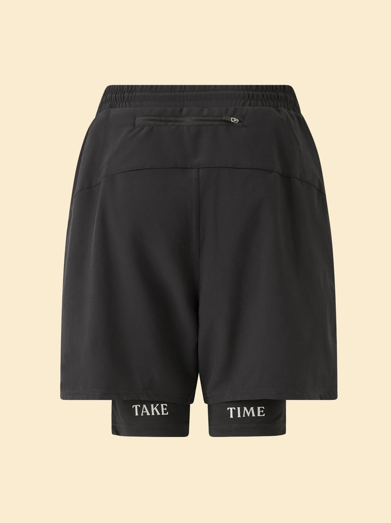 Short de sport 2 en 1 - (ekstract) Noir - Kiabi