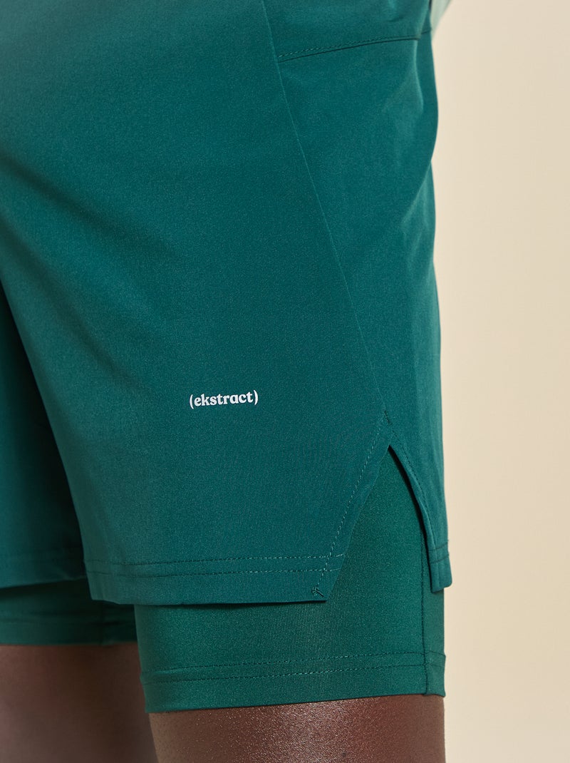 Short de sport 2 en 1 - (ekstract) Vert - Kiabi