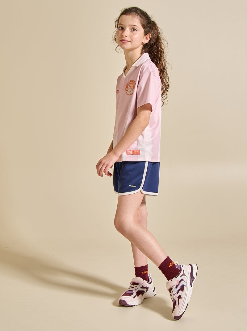 Short de sport avec bandes contrastées - (ekstract) Bleu - Kiabi