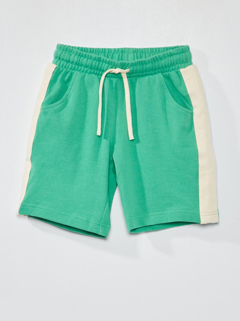 Short de sport avec bandes sur les côtés Vert - Kiabi