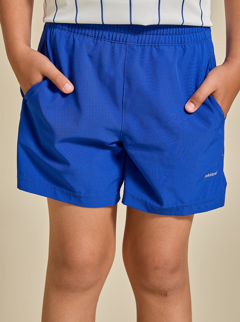 Short de sport avec poche zippée au dos - (ekstract) Bleu - Kiabi