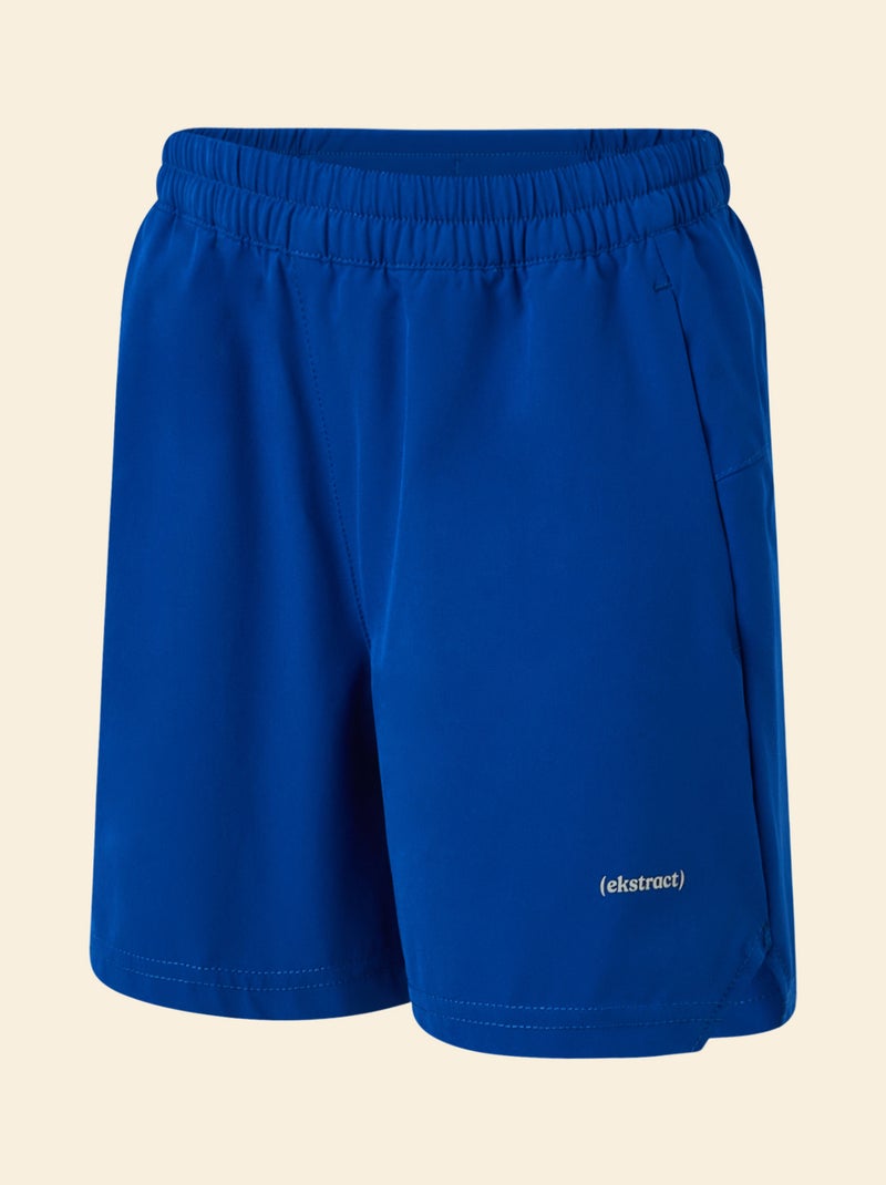 Short de sport avec poche zippée au dos - (ekstract) Bleu - Kiabi