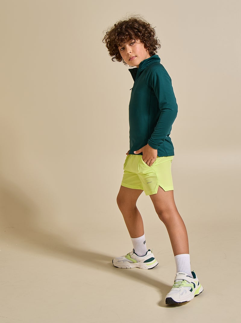 Short de sport avec poche zippée au dos - (ekstract) Jaune - Kiabi