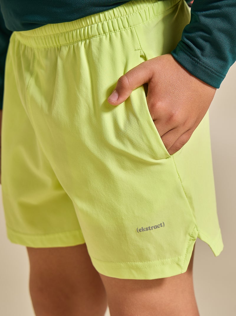 Short de sport avec poche zippée au dos - (ekstract) Jaune - Kiabi