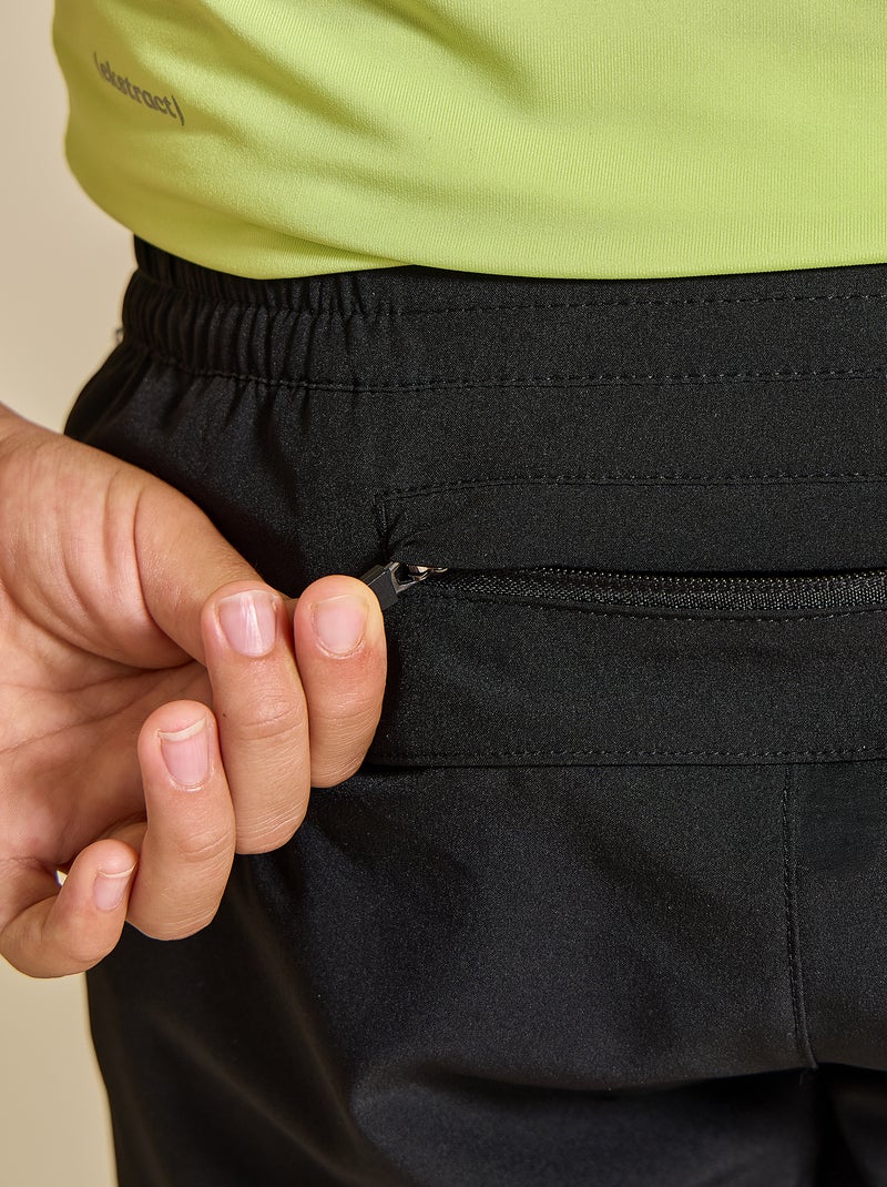 Short de sport avec poche zippée au dos - (ekstract) Noir - Kiabi