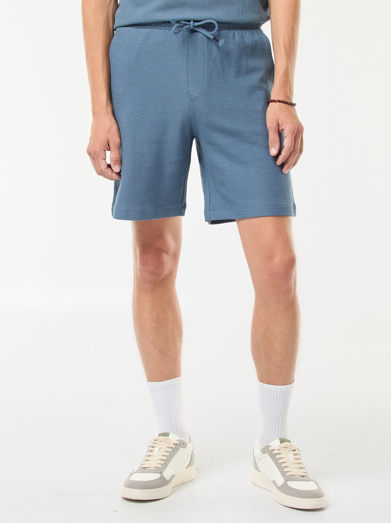 Short de sport avec poches en maille fantaisie Bleu - Kiabi